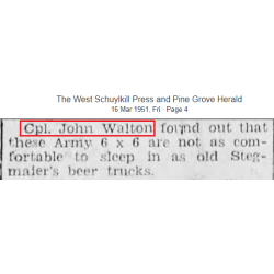 Malle personnelle, Cpl. John Walton, 121st Transportation Truck Company, Guerre de Corée