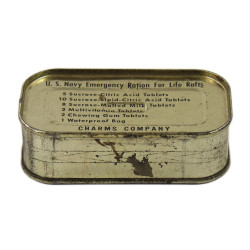 Boîte de ration de survie, US Navy, CHARMS COMPANY, pleine