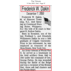 Grouping, 1st Lt. Fred Dakin, 128th Field Arty Bn., 6th Armored Division, Bastogne, ETO