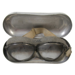 Goggles, Flying, Commander, US Marine Corps, with Case, Strauss & Buegeleisen,