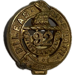 Insigne de col d'officier, 92nd Infantry Battalion (48th Highlanders) C.E.F., WWI