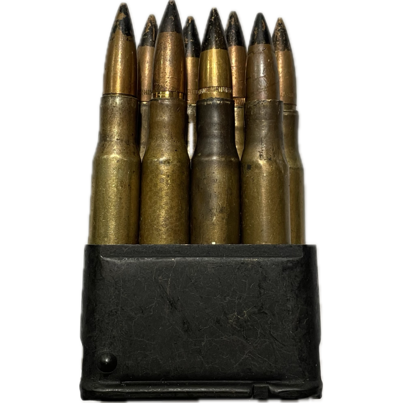 Clip, M1 Rifle, with Cartridges Remington Armory, 1942-1943