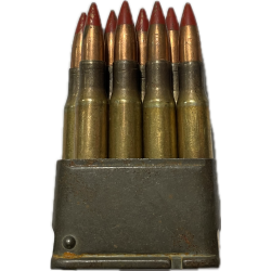 Clip, M1 Rifle, with Cartridges Remington Armory, 1942-1943