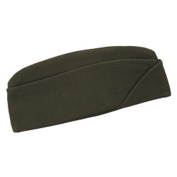 Cap, Garrison, Wool Elastique, OD, Dark, Officer's, Size 7 3/8