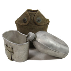 Gourde US Army, complète, Cook Earl Everts, Battery A, 58th Artillery Regiment, AEF, 1918