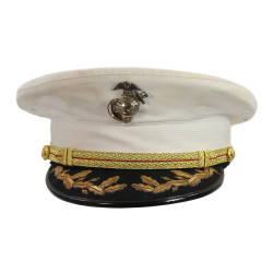 Cap, Visor, Officer, US Marine Corps, White, THE BERKSHIRE, Size 7 1/4