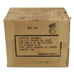 Carton, 100 Magazines, M1 Carbine, WINCHESTER ARMS CO.