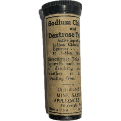 Vial, 1/2-oz, Tablets, US Medical, Item 9961500, Sodium Chloride and Dextrose tablets