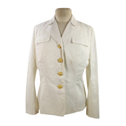Veste de service blanche, US Navy, WAVES, Seaman 2nd Class, taille 16R, nominative
