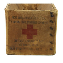 Carton, American Red Cross, colis alimentaire, prisonniers de guerre