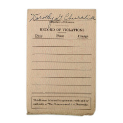 Permis de conduire, Maj. Percival Churchill, US Army