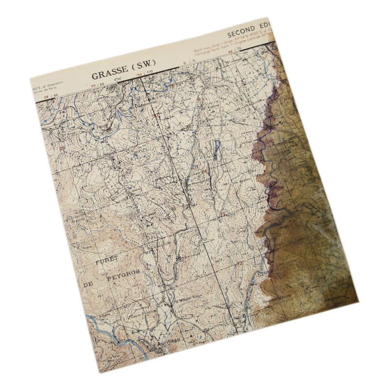 Carte, Grasse, Alpes-Maritimes, 1943-1944, opération Dragoon Carte, Grasse, Alpes-Maritimes, 1943-1944, opération Dragoon