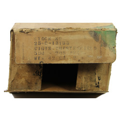 Carton de ration V1s, cigarettes CHESTERFIELD, mars 1944, vide