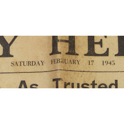 Newspaper, British, Daily Herald, February 17, 1945, 'Martial Law in All Front Line Zones', NAAFI