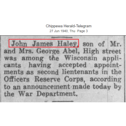 Brêlage M-1936, chattertoné, 1st Lt. John Haley, Corps of Engineers, 1942