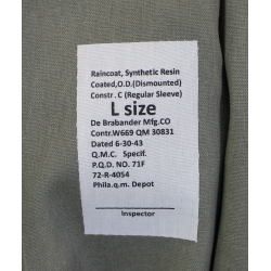 Raincoat, Synthetic rubber coated, US Army