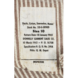 Pantalon Seersucker, US Army Nurse Corps