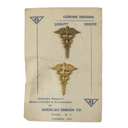 Pair of Medical Officer collar insignia, AMERICAN EMBLEM CO.
