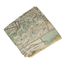 Carte d'évasion en soie, France, A/B, 1943, RAF & USAAF