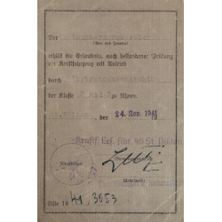 Driver's Licence, Leonhard Schüssler, Heer, 1941