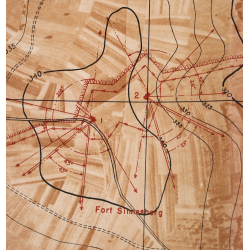 Carte des Forts Sinnesberg & PT. Rederching, US Army, Ligne Maginot