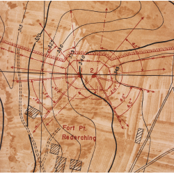 Carte des Forts Sinnesberg & PT. Rederching, US Army, Ligne Maginot