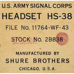 Headset, HS-38, US Army Signal Corps, 1943, in Box