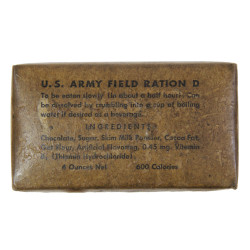 US Army Field Ration D, 1er type, HERSHEY CHOCOLATE CORPORATION