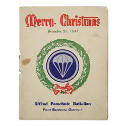 Christmas Menu, 1941, 502nd Parachute Infantry Battalion, Fort Benning