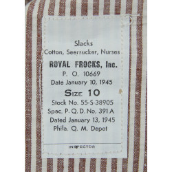 Slacks, Cotton, Seersucker, US Army Nurse Corps
