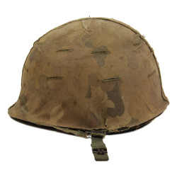 Casque M1, Viêt-Nam, avec couvre-casque Mitchell, 1965-1969