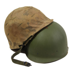 Casque M1, Viêt-Nam, avec couvre-casque Mitchell, 1965-1969