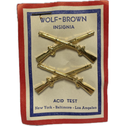 Insignia, Collar, Pair, Infantry, Officer, WOLF-BROWN