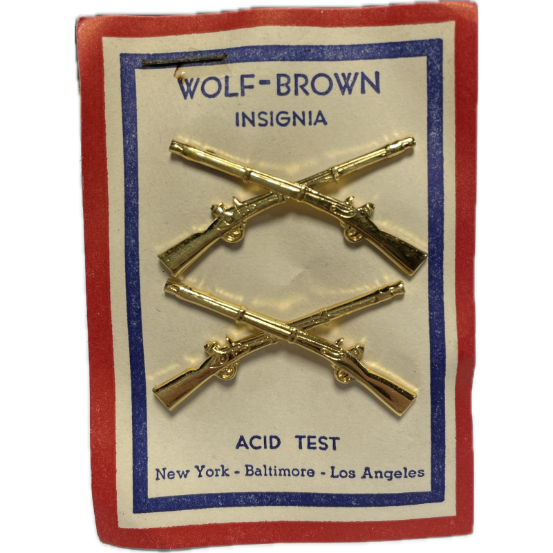 Paire d'insignes de col officier, Infanterie, WOLF-BROWN