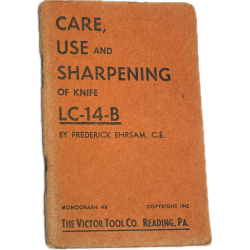 Livret, CARE, USE and SHARPENING of Knife LC-14-B (Woodman PAL), 1943