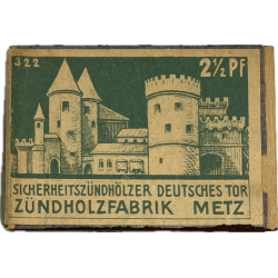 Boîte d'allumettes allemandes, Zündholzfabrik Metz, pleine