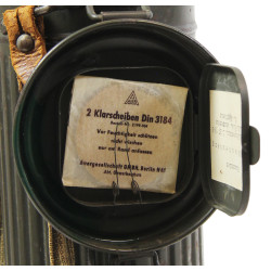 Masque à gaz M30 allemand, 1942, avec boîtier nominatif, Flak, Amsterdam