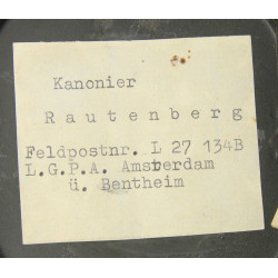 Masque à gaz M30 allemand, 1942, avec boîtier nominatif, Flak, Amsterdam
