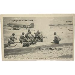 Carte postale, US Paratroops, Camp Mackall, Howitzer