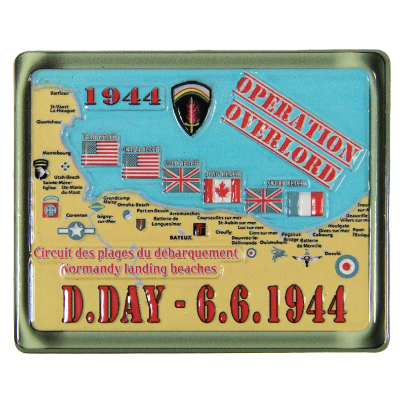 Magnet , D-Day landing beaches, resin