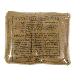 Pansement britannique, First Field Dressing, Robinson & Sons Ltd., Chesterfield, 1944
