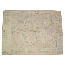 Map, Isigny-Carentan, Top Secret, 1944, Normandy