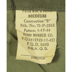 Parka de pluie US Army, à crochets, Medium
