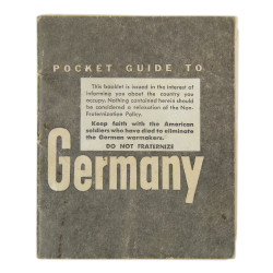 Livret, Pocket Guide to Germany, 1944, DO NOT FRATERNIZE