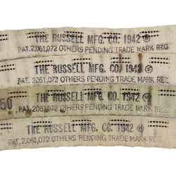 Bande en toile blanche, calibre .30, THE RUSSELL MFG. CO. 1942