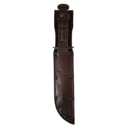 Couteau de combat, MK 2, ROBESON SHUREDGE, US Navy, avec fourreau en cuir