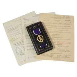 Coffret médaille Purple Heart, Sgt. Francis Vickers, 70th Infantry Division, WIA France