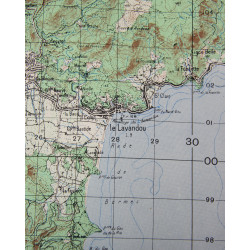 Carte, HYÈRES-PORQUEROLLES, Provence, opération Dragoon, FSSF, 1944