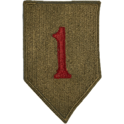 Insigne, 1st Infantry Division, dos vert, 1943