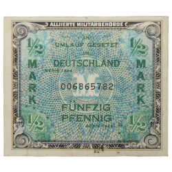 Billet de solde, 1/2 Mark (monnaie d'invasion), 1944